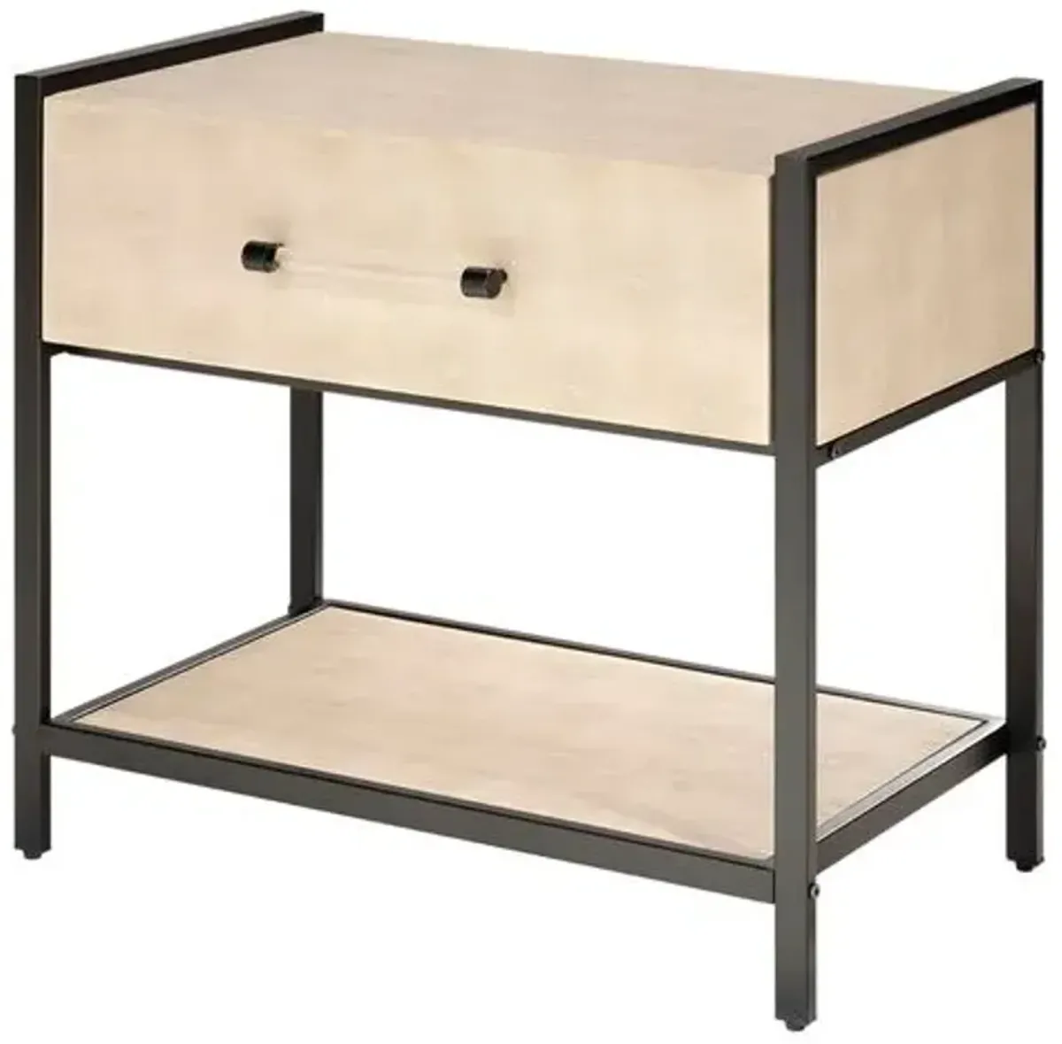 Laken Shagreen Side Table - Taupe - Brown