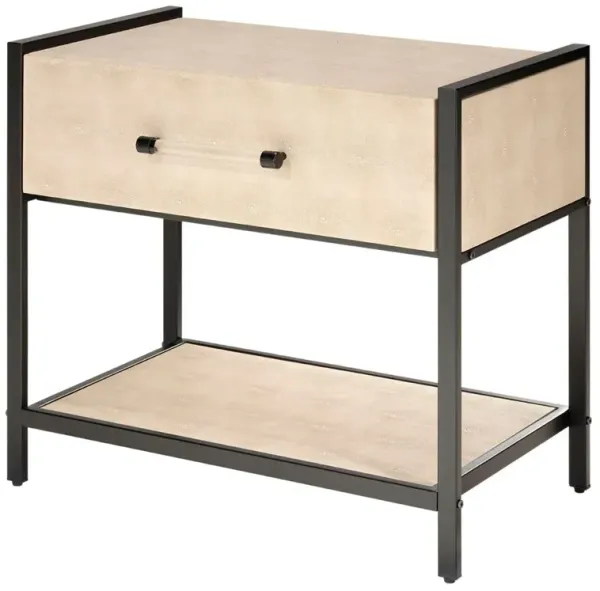 Laken Shagreen Side Table, Taupe