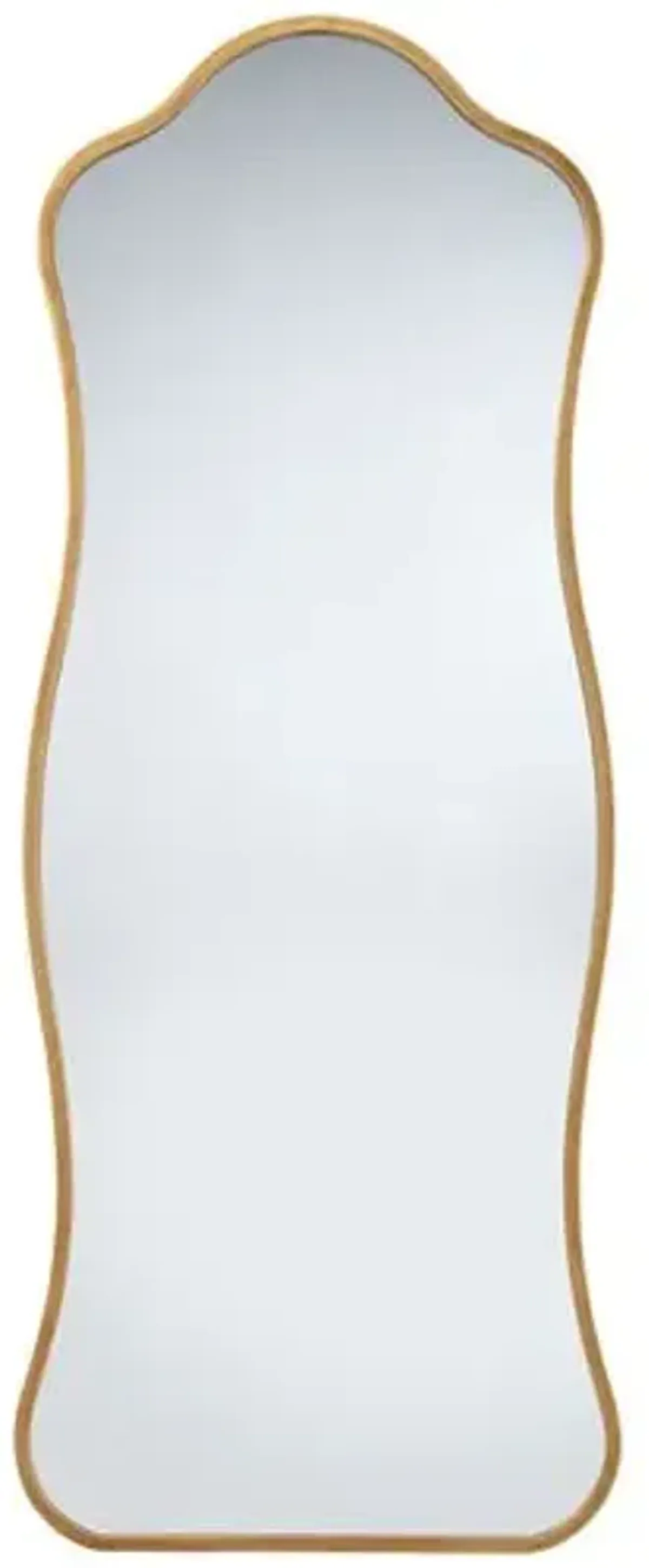 Aurora Iron Curvy Floor Mirror - Jamie Young Co. - Gold