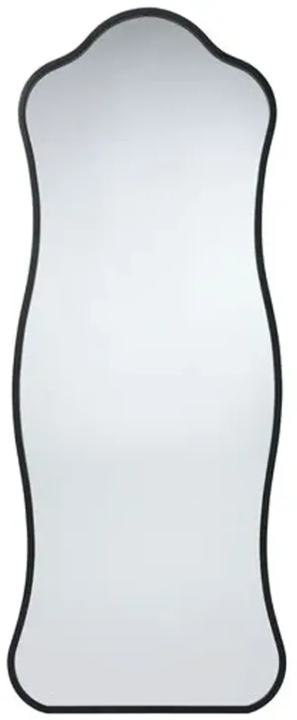 Isla Iron Curvy Floor Mirror - Black
