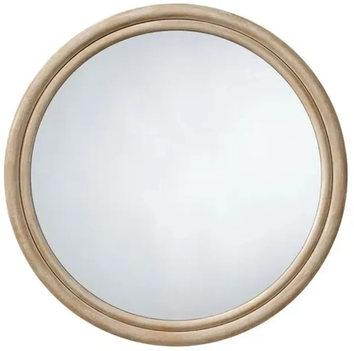 Riley Round Wooden Wall Mirror - Natural - Jamie Young Co. - Handcrafted