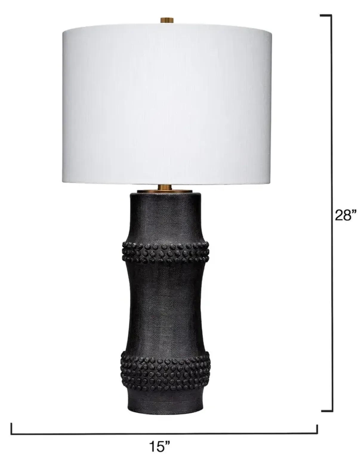 Rail Polyresin Beaded Table Lamp - Jamie Young Co. - Handcrafted - Black
