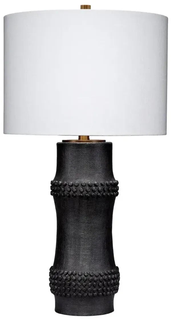 Rail Polyresin Beaded Table Lamp - Jamie Young Co. - Handcrafted - Black