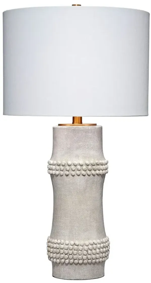 Rail Polyresin Beaded Table Lamp - Jamie Young Co. - Handcrafted - White