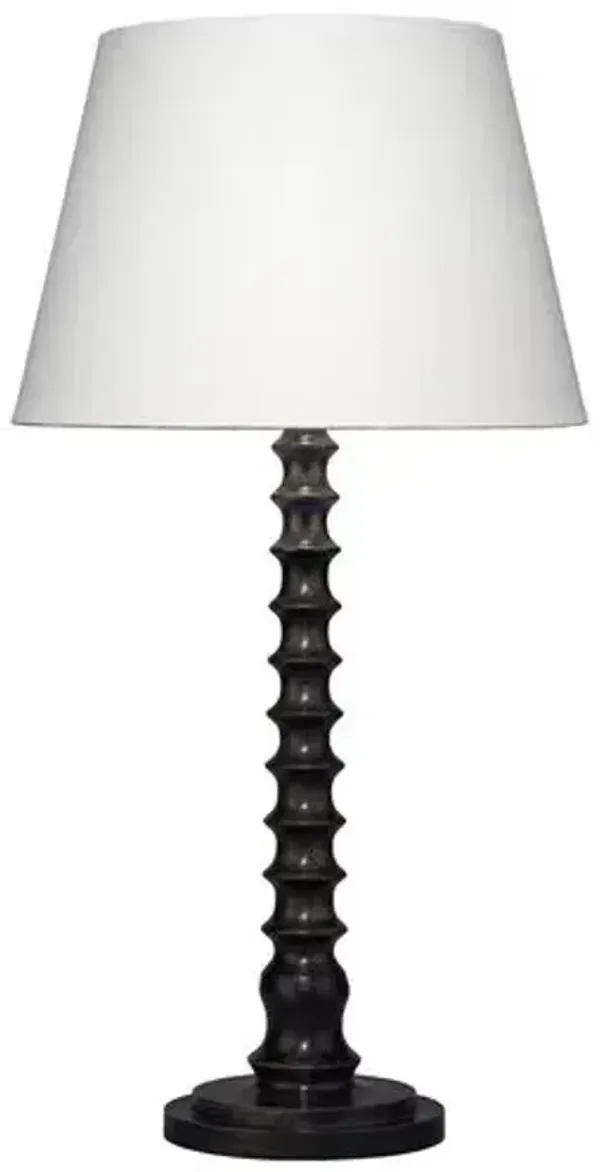 Revolution Wooden Candlestick Table Lamp - Jamie Young Co. - Black