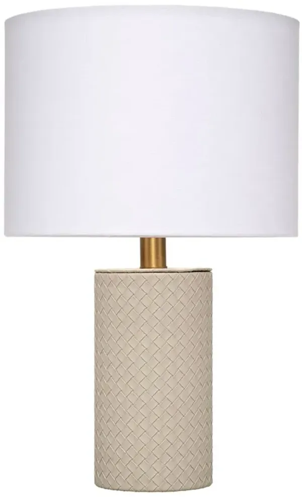 Roman Leather Weave Mini Table Lamp - Jamie Young Co. - Gray