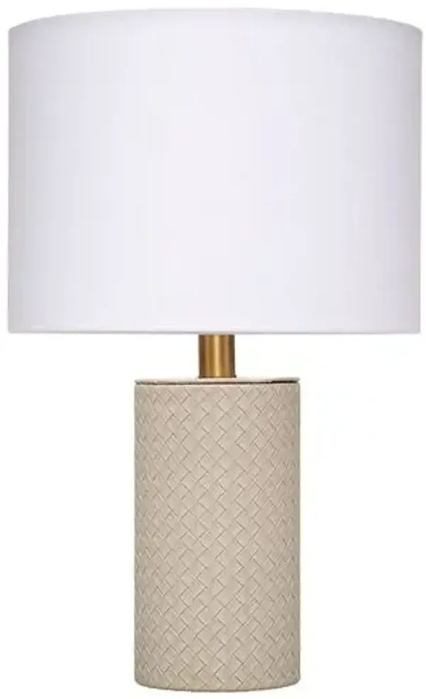 Roman Leather Weave Mini Table Lamp - Jamie Young Co. - Gray