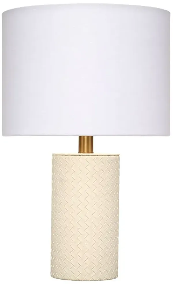 Roman Leather Weave Mini Table Lamp - Jamie Young Co. - White