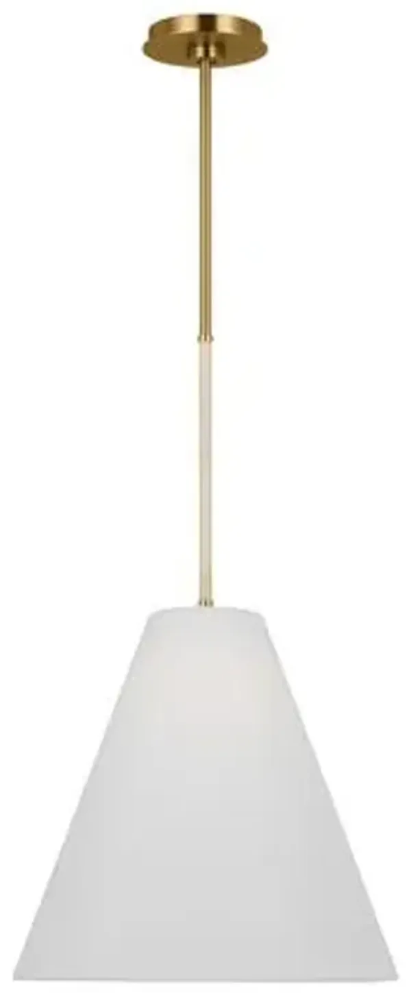 Visual Comfort - Remy Transitional 1-Light Dimmable Natural Wrapped Pendant - Gold