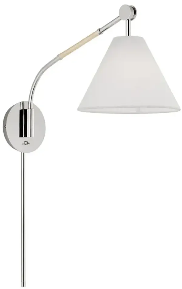 Visual Comfort - Remy Transitional 1-Light Dimmable Natural Wrapped Wall Sconce - Silver