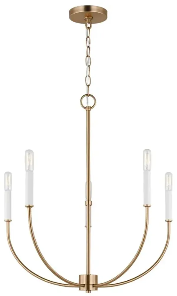 Visual Comfort - Greenwich Modern Farmhouse 5-Light Chandelier - Gold
