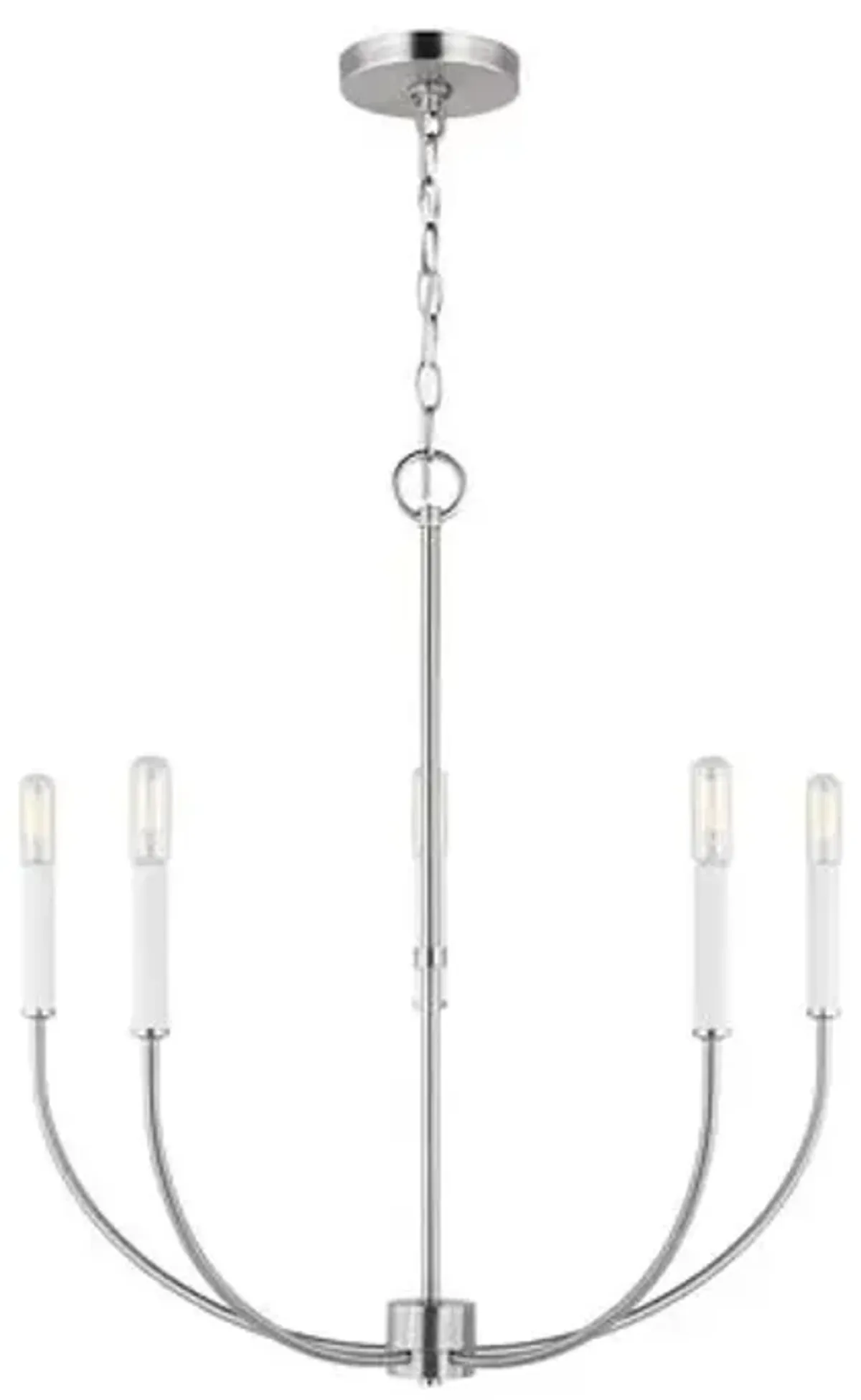 Visual Comfort - Greenwich Modern Farmhouse 5-Light Chandelier - Silver