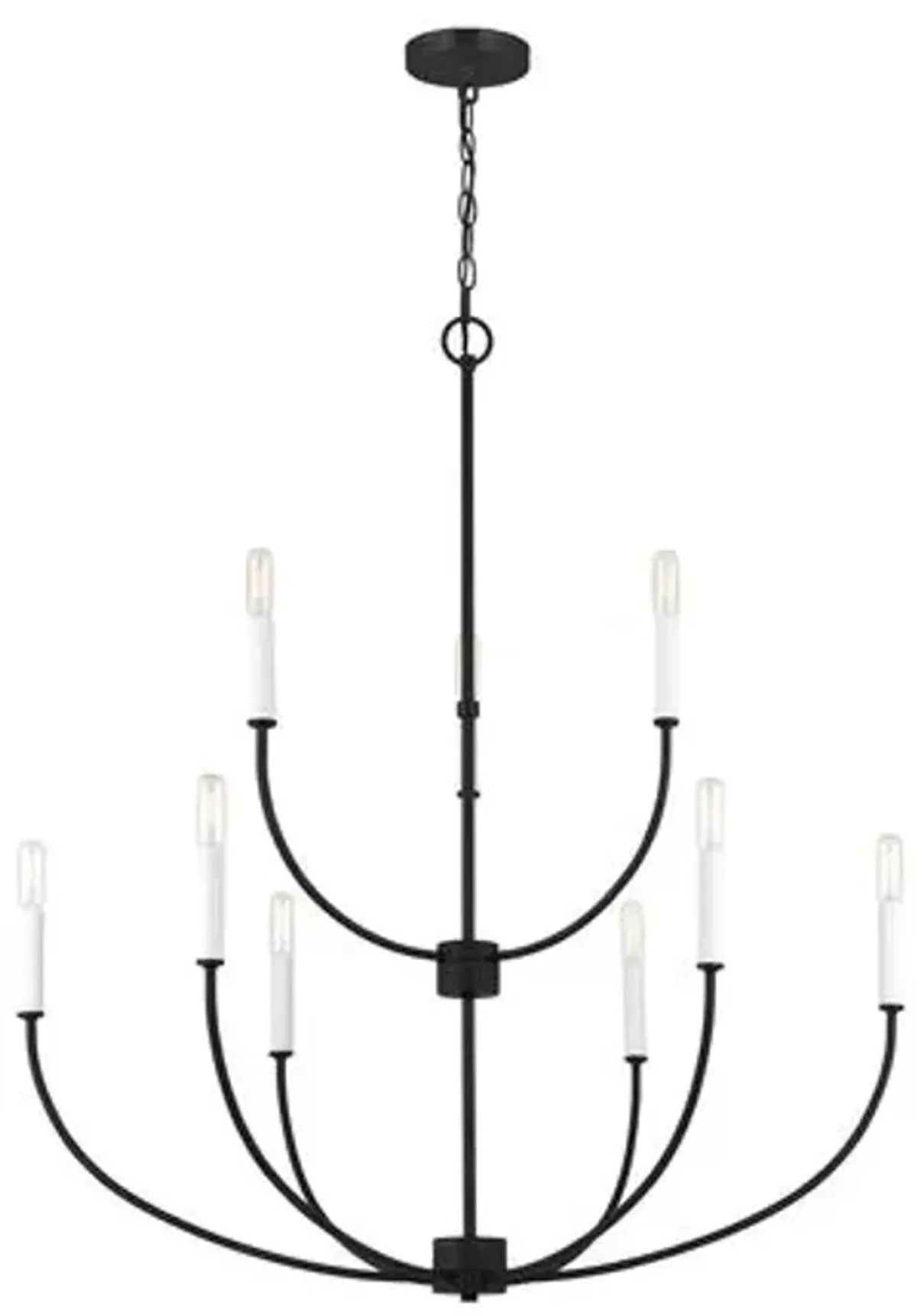 Visual Comfort - Greenwich Modern Farmhouse 9-Light Chandelier - Black