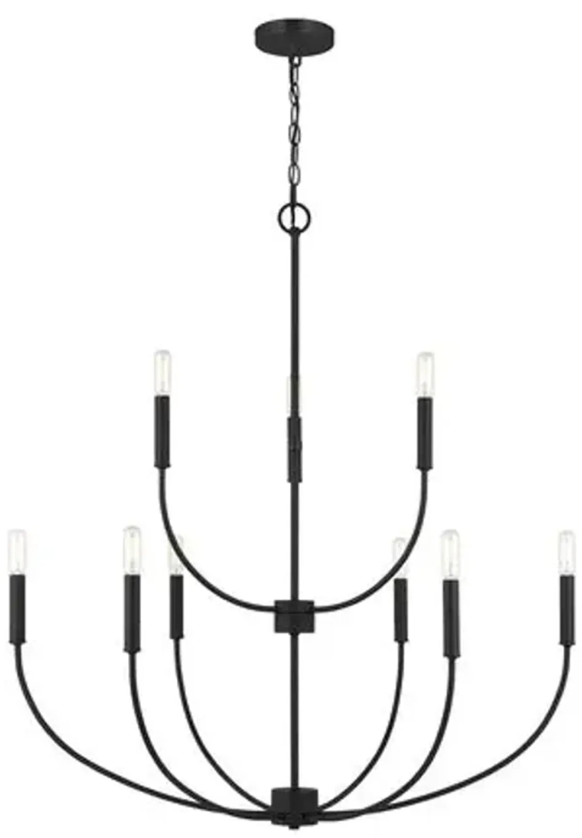 Visual Comfort - Greenwich Modern Farmhouse 9-Light Chandelier - Black