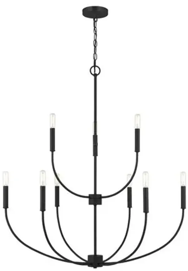 Visual Comfort - Greenwich Modern Farmhouse 9-Light Chandelier - Black