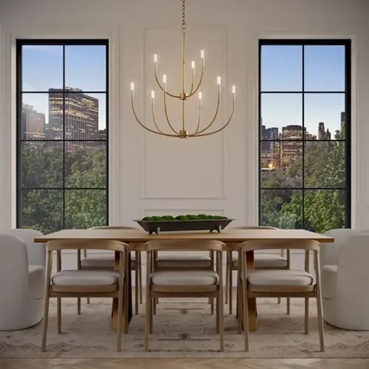 Visual Comfort - Greenwich Modern Farmhouse 9-Light Chandelier - Gold