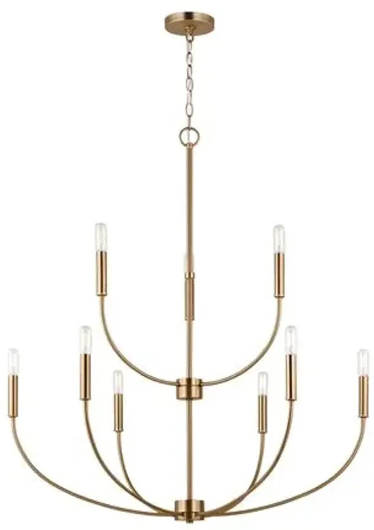Visual Comfort - Greenwich Modern Farmhouse 9-Light Chandelier - Gold