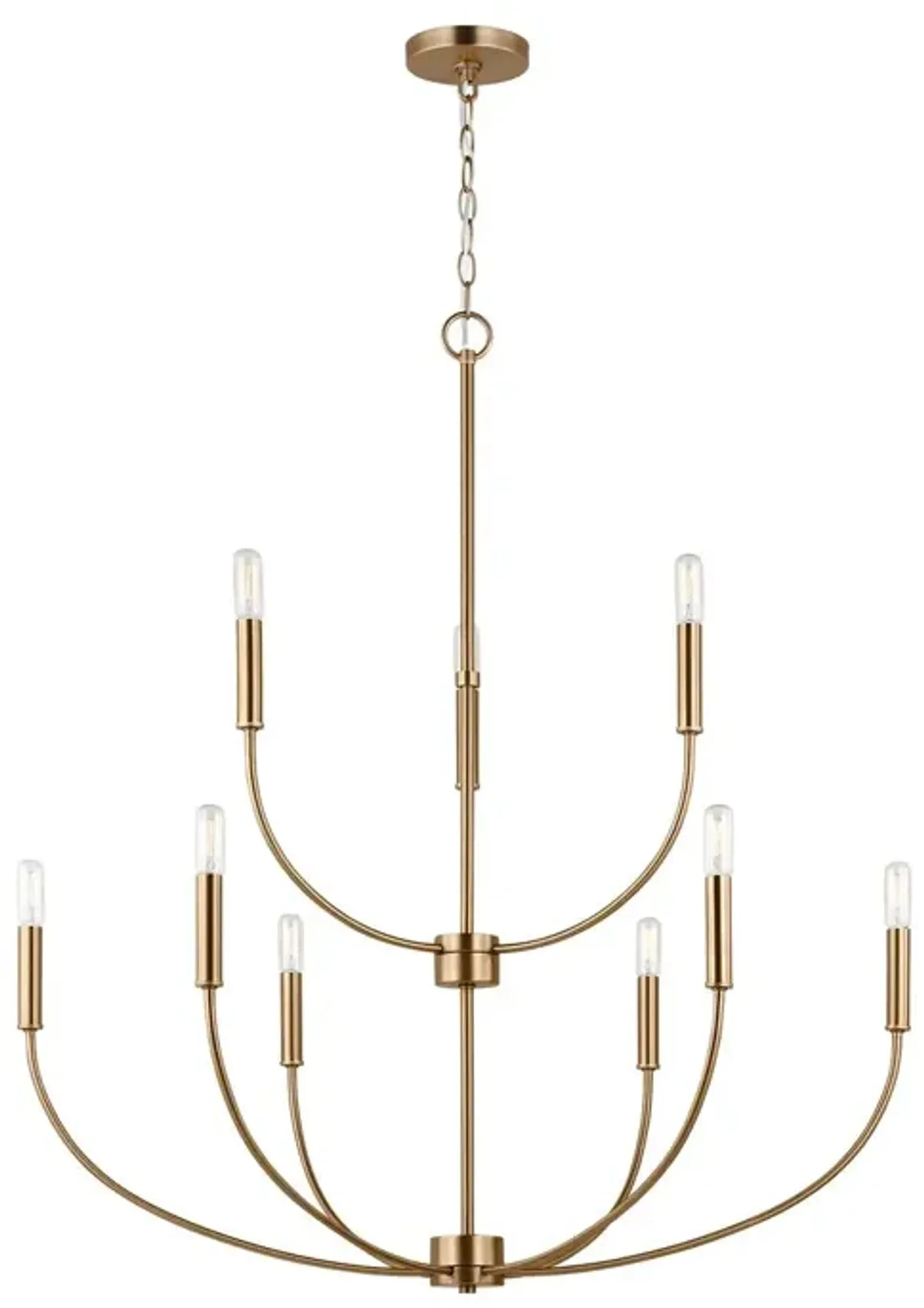 Visual Comfort - Greenwich Modern Farmhouse 9-Light Chandelier - Gold