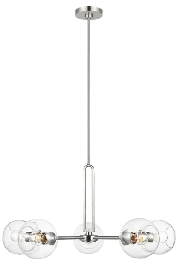 Visual Comfort - Codyn Contemporary Dimmable 5-Light Chandelier - Silver