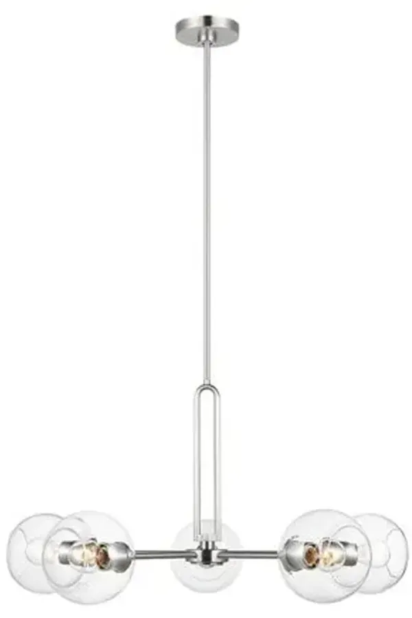 Visual Comfort - Codyn Contemporary Dimmable 5-Light Chandelier - Silver