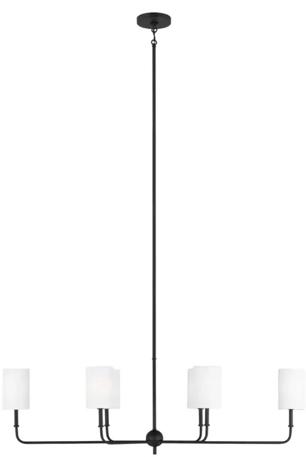 Visual Comfort - Foxdale Transitional Dimmable 6-Light Linear Chandelier - Black