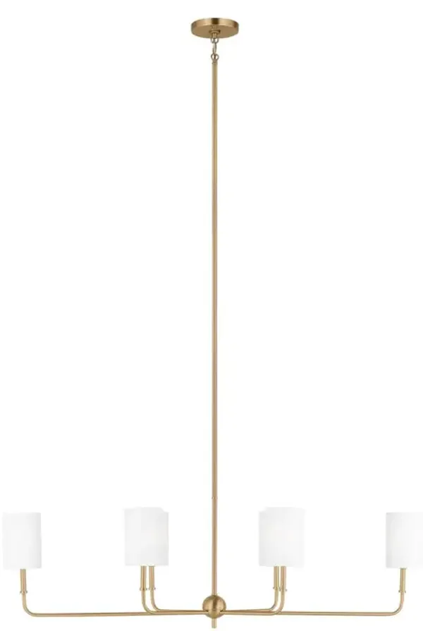 Visual Comfort - Foxdale Transitional Dimmable 6-Light Linear Chandelier - Gold