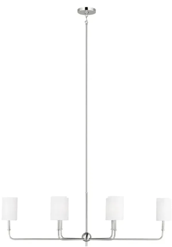 Visual Comfort - Foxdale Transitional Dimmable 6-Light Linear Chandelier - Silver