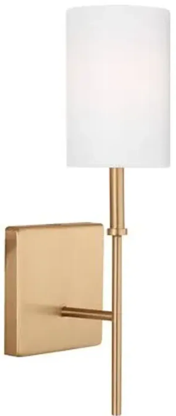 Visual Comfort - Foxdale Transitional 1-Light Dimmable Bath Sconce - Gold