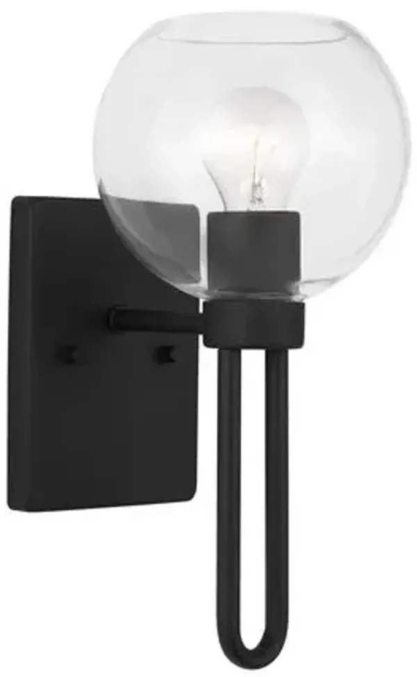 Visual Comfort - Codyn Contemporary 1-Light Dimmable Bath Vanity Wall Sconce - Black