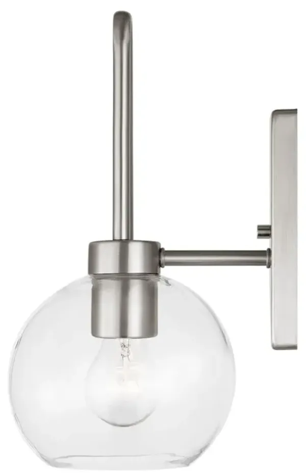 Visual Comfort - Codyn Contemporary 1-Light Dimmable Bath Vanity Wall Sconce - Silver