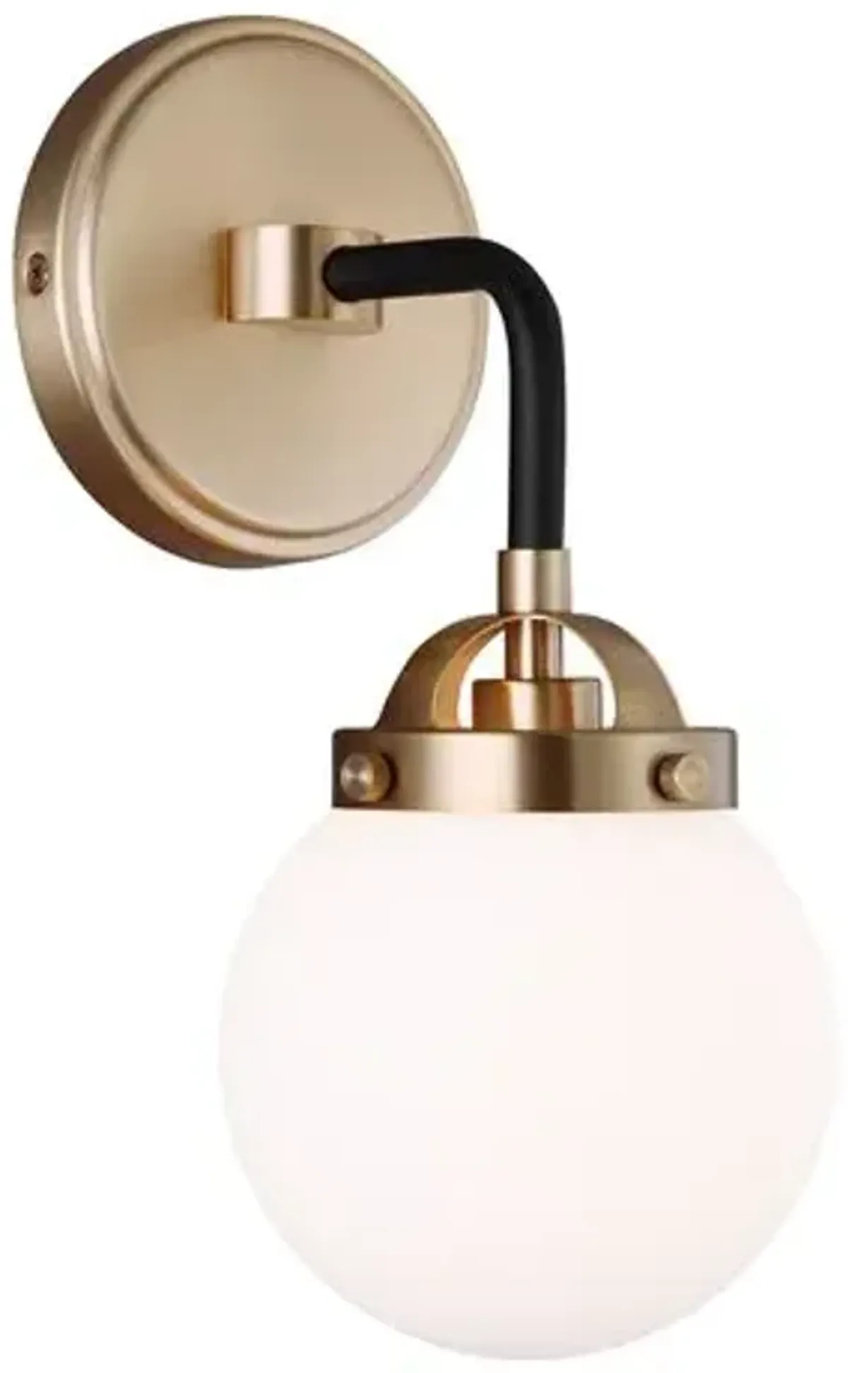 Visual Comfort - Ian Fowler Cafe Mid-Century Modern 1-Light Wall Sconce - Satin Brass Gold