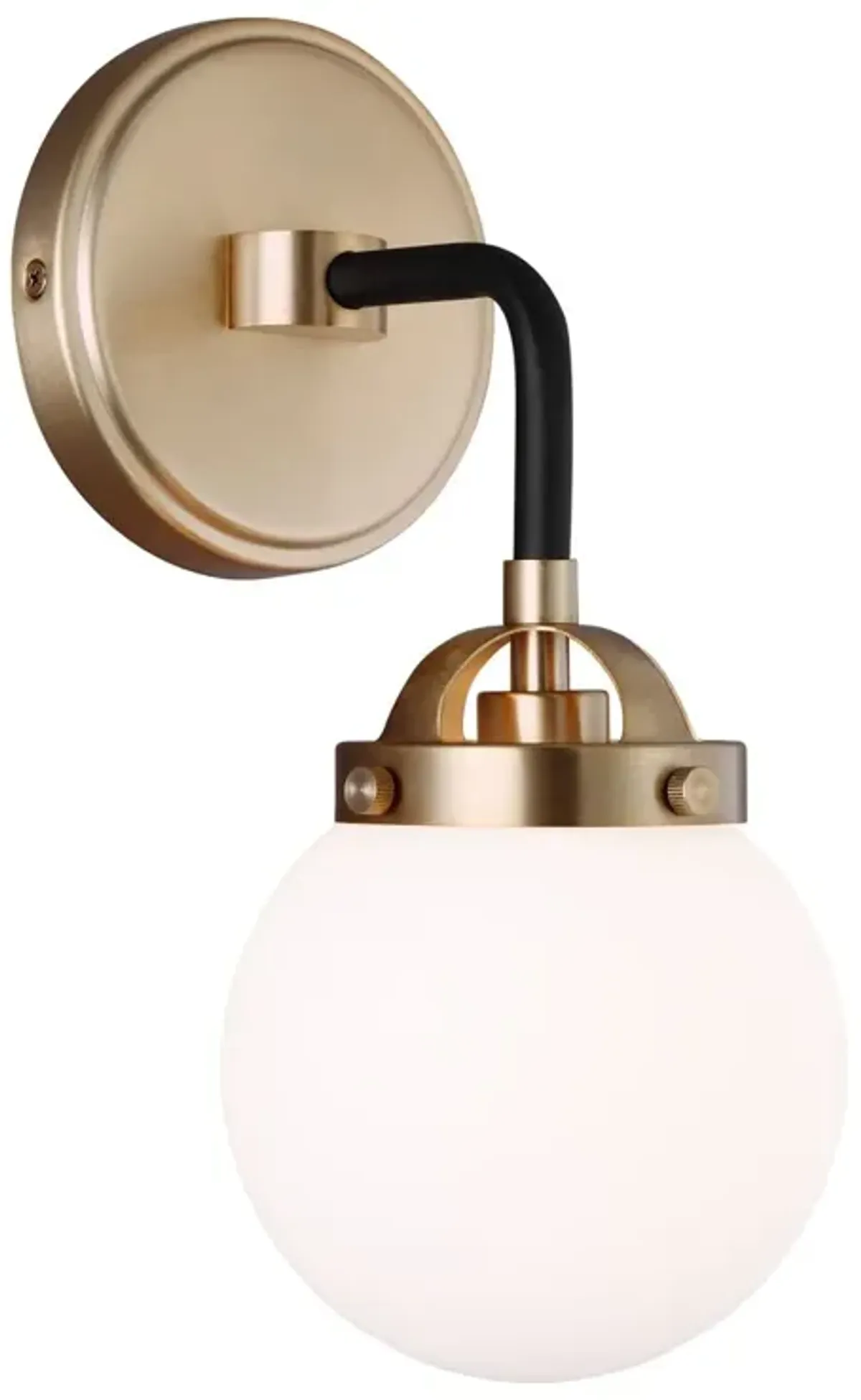 Visual Comfort - Ian Fowler Cafe Mid-Century Modern 1-Light Wall Sconce - Satin Brass Gold