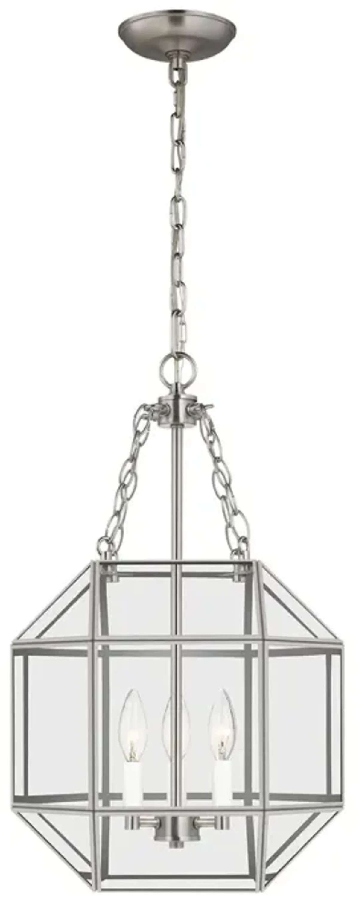 Visual Comfort - Morrison Modern 3-Light Dimmable Ceiling Pendant - Silver