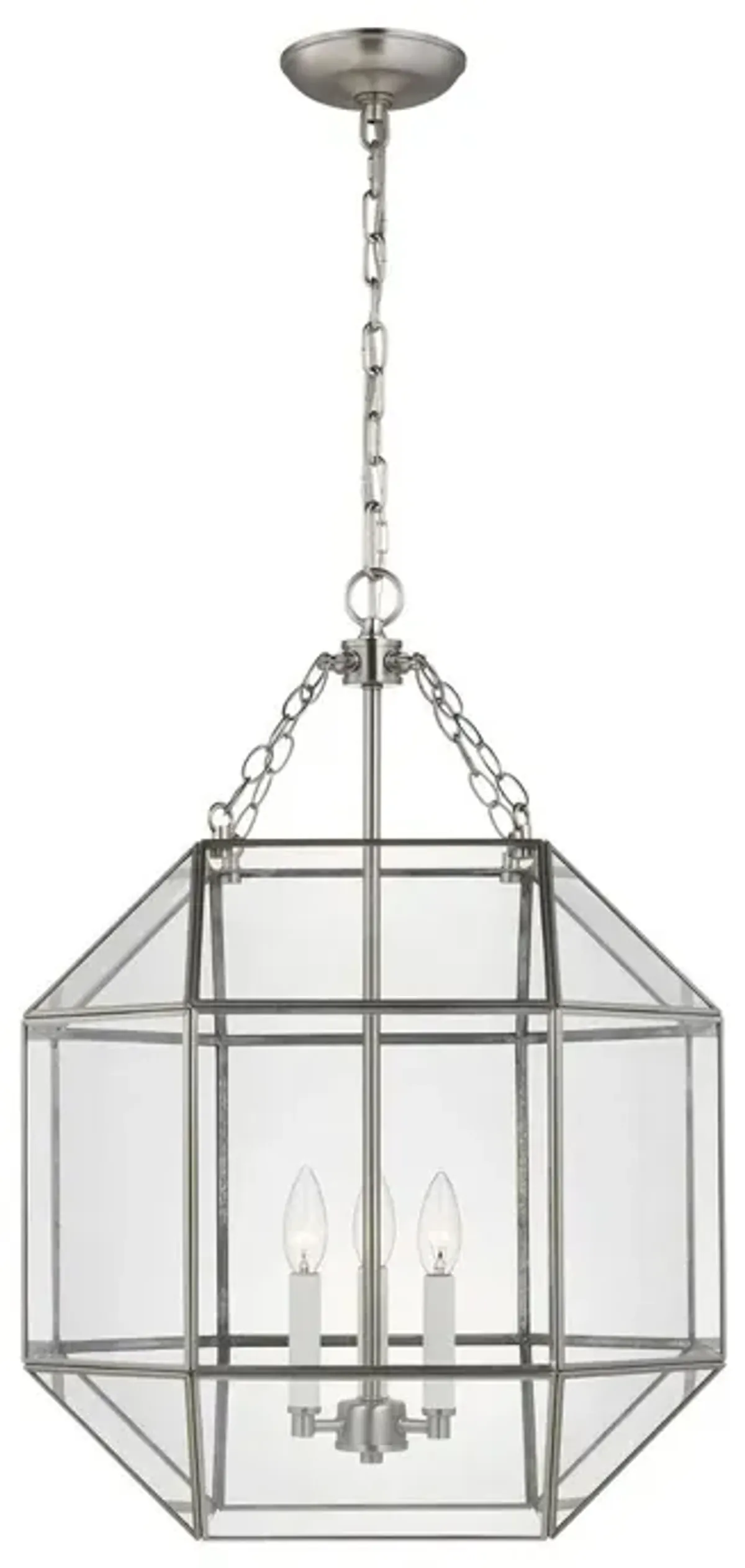 Visual Comfort - Morrison Modern 3-Light Dimmable Ceiling Pendant - Silver