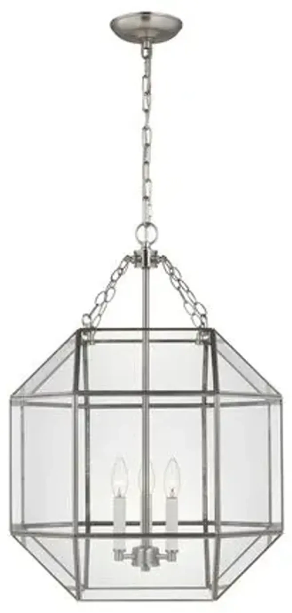 Visual Comfort - Morrison Modern 3-Light Dimmable Ceiling Pendant - Silver