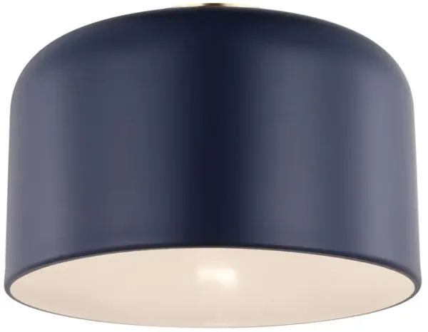Visual Comfort - Malone Transitional 1-Light Dimmable Ceiling Flush Mount - Blue