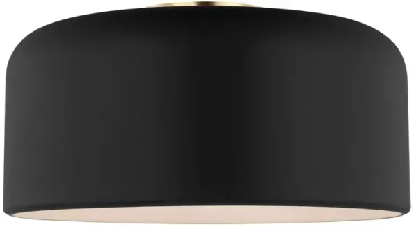 Visual Comfort - Malone Transitional 1-Light Dimmable Ceiling Flush Mount - Black