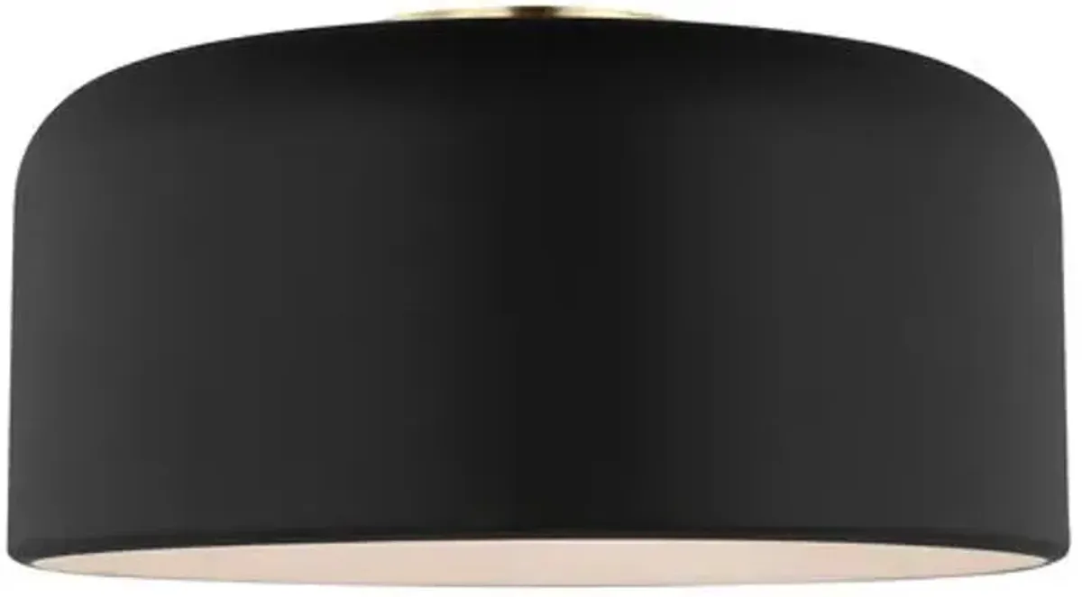 Visual Comfort - Malone Transitional 1-Light Dimmable Ceiling Flush Mount - Black