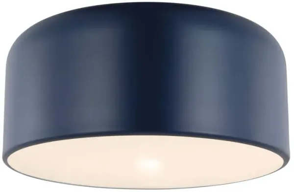 Visual Comfort - Malone Transitional 1-Light Dimmable Ceiling Flush Mount - Blue