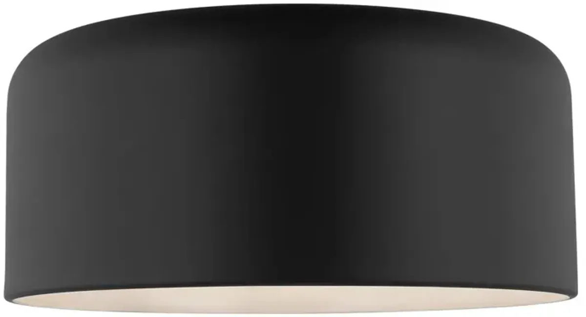 Visual Comfort - Malone Transitional 1-Light Dimmable Ceiling Flush Mount - Black