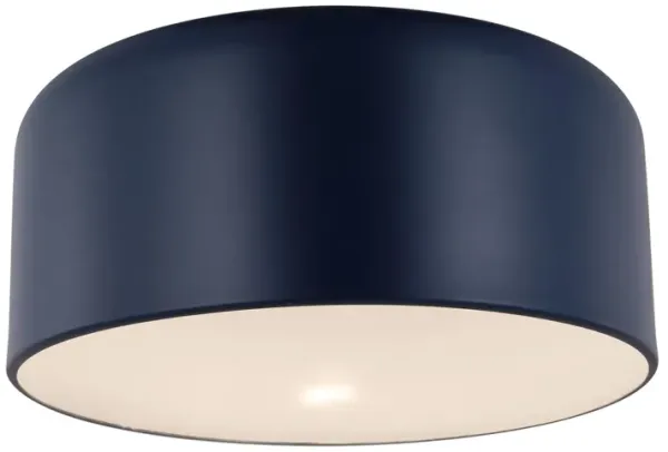 Visual Comfort - Malone Transitional 1-Light Dimmable Ceiling Flush Mount - Blue