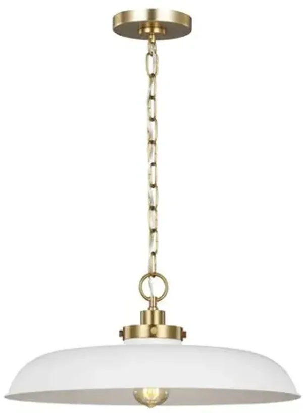 Visual Comfort - Wellfleet Medium Wide Pendant - White