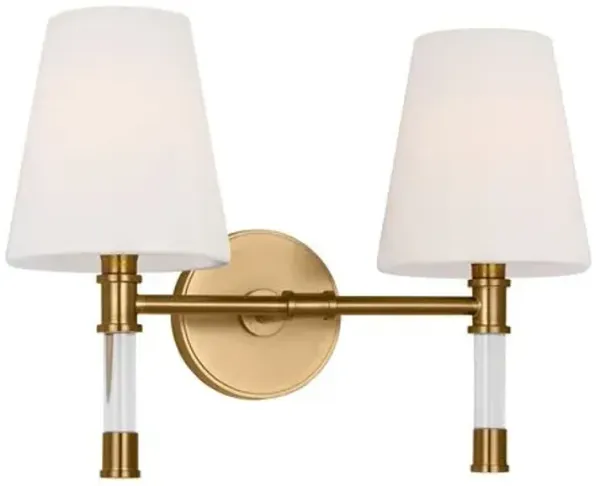 Visual Comfort - Hanover Mid-Century 2-Light Dimmable Bath Vanity Wall Sconce - Gold
