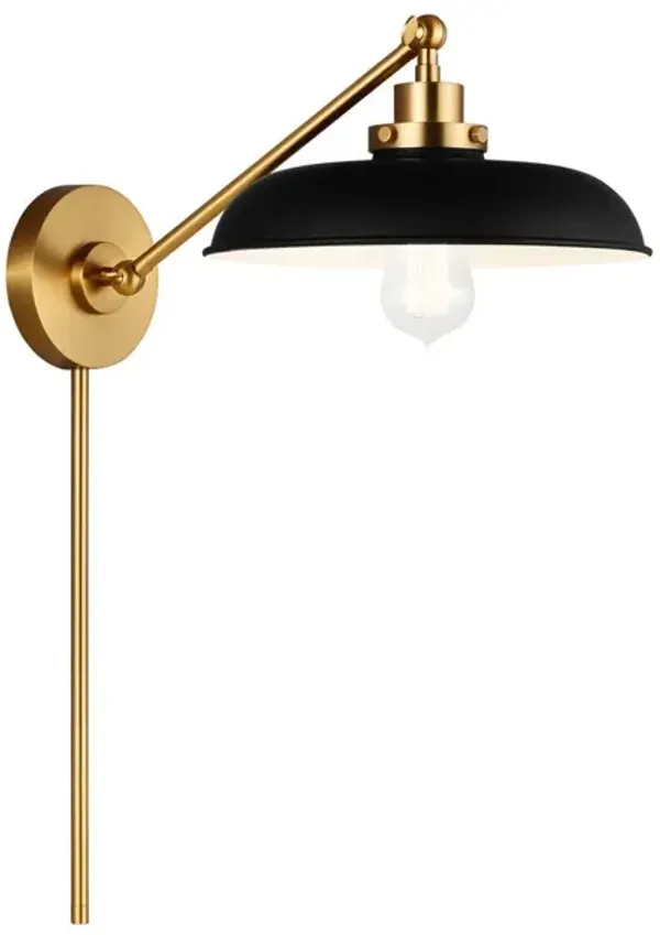Visual Comfort - Wellfleet Single Arm Wide Task Sconce - Black
