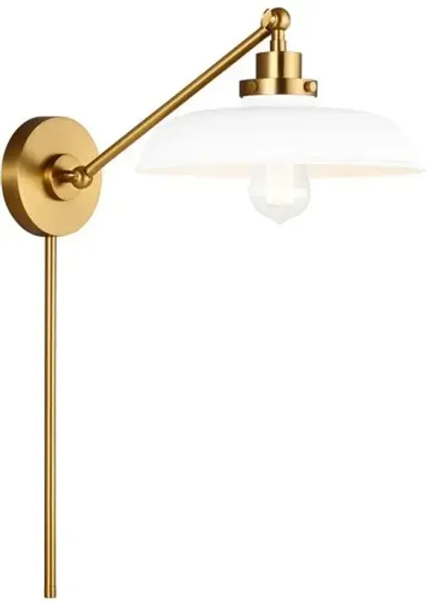 Visual Comfort - Wellfleet Single Arm Wide Task Sconce - White