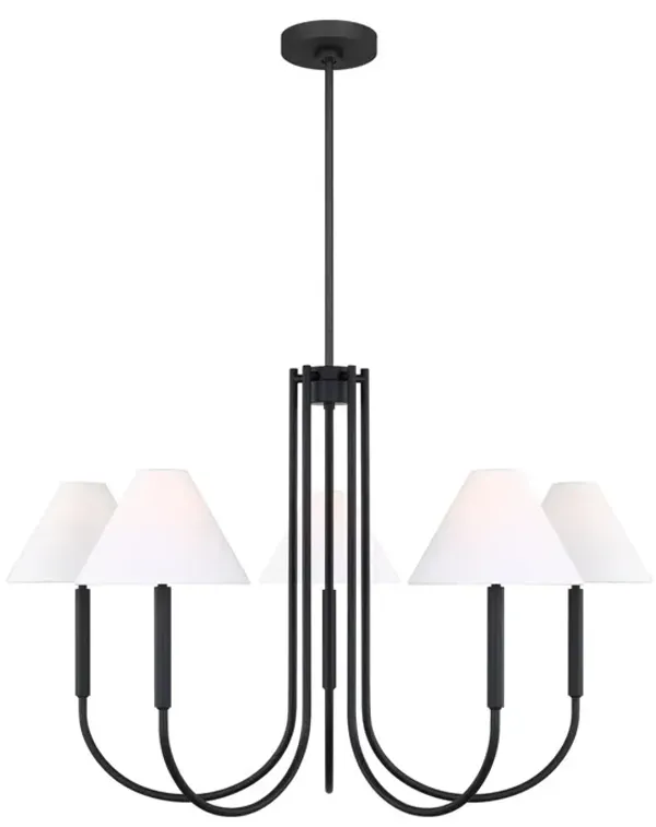 Visual Comfort - Porteau Transitional 6-Light Chandelier - Midnight Black