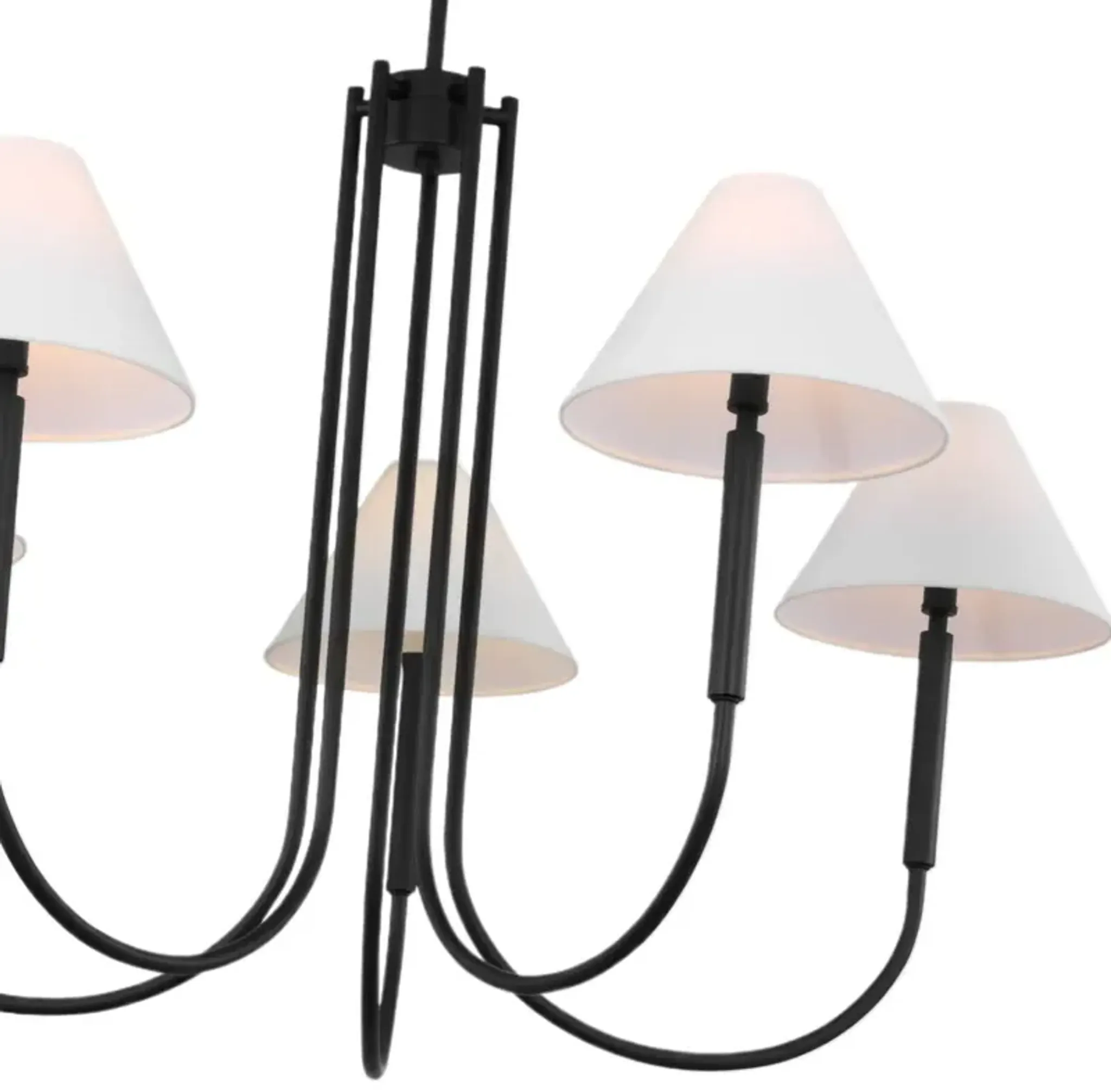 Visual Comfort Porteau Transitional 6 Light Chandelier Midnight Black ...