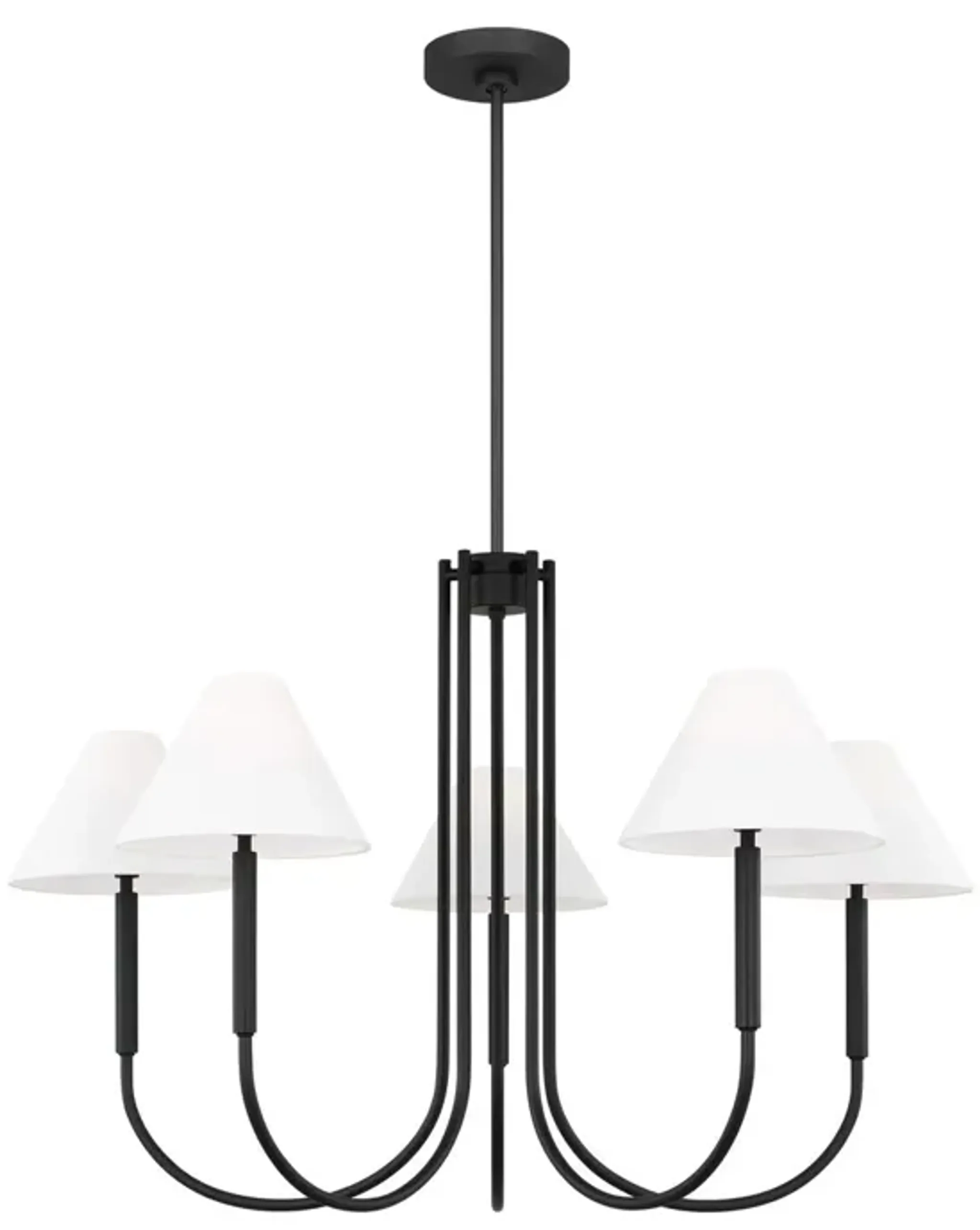 Visual Comfort Porteau Transitional 6 Light Chandelier Midnight Black ...