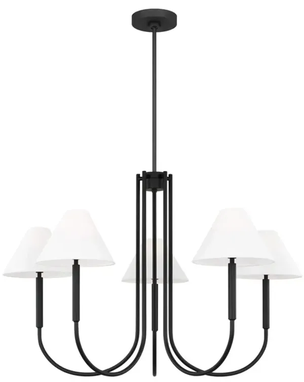 Visual Comfort - Porteau Transitional 6-Light Chandelier - Midnight Black