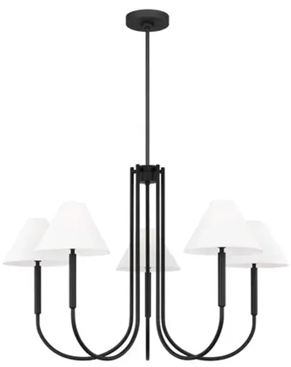 Visual Comfort - Porteau Transitional 6-Light Chandelier - Midnight Black
